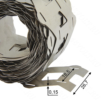 Никелированная лента 18650 2P W-образная без холдера